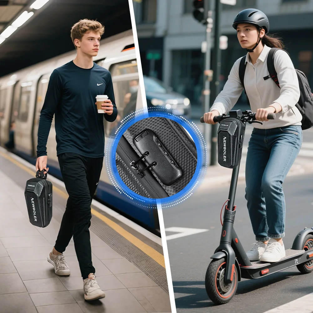 NEWBOLER 5L Electric Scooter Front Bag With Password Lock Large Capacity Electric Scooter Bag Outdoor Storage For Xiaomi Scooter