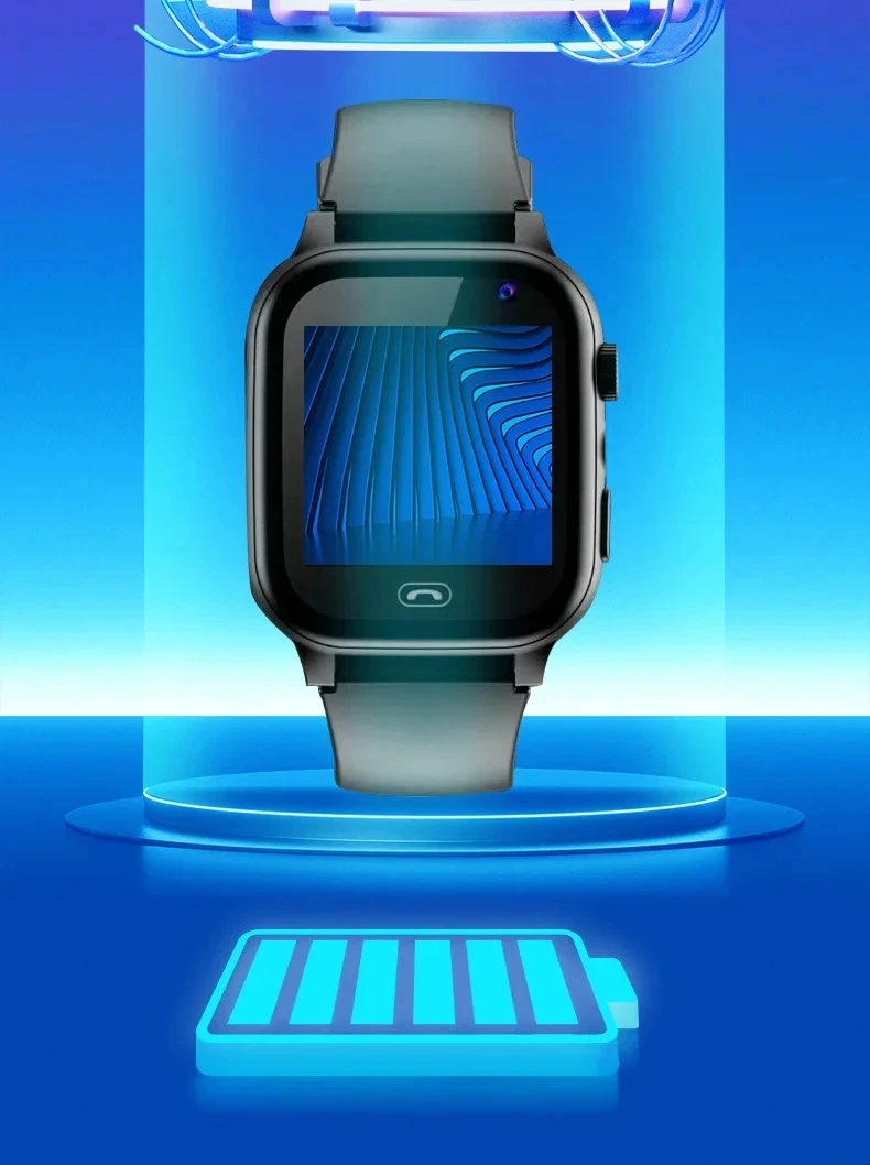 Lenovo New Upgrade 4G Kids Smart Watch GPS Tracker Video Call Sim Card SOS HD Camera Waterproof for Boys Girls with Earphone