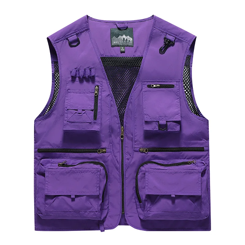 New Fashion Men Outdoor Mesh Fishing Photography Breathable Vests Coat Men Multi-pockets Waistcoats Climbing Sleeveless Jackets