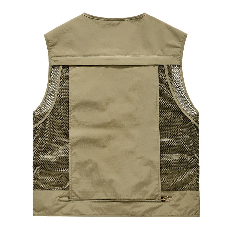 New Fashion Men Outdoor Mesh Fishing Photography Breathable Vests Coat Men Multi-pockets Waistcoats Climbing Sleeveless Jackets