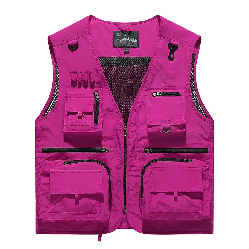 New Fashion Men Outdoor Mesh Fishing Photography Breathable Vests Coat Men Multi-pockets Waistcoats Climbing Sleeveless Jackets