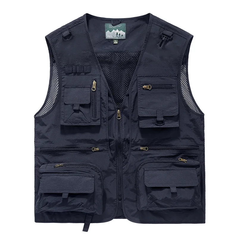 New Fashion Men Outdoor Mesh Fishing Photography Breathable Vests Coat Men Multi-pockets Waistcoats Climbing Sleeveless Jackets