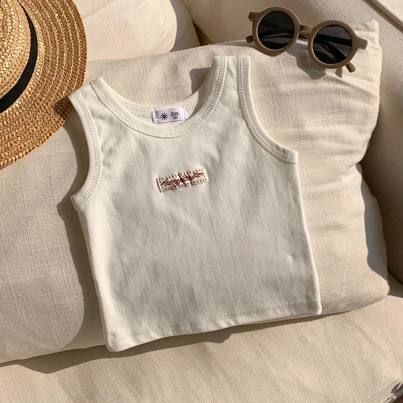 Kids Summer Clothes Sleeveless T-shirt Fashion Children T-shirt For Girls Boys Cotton Vest Tops