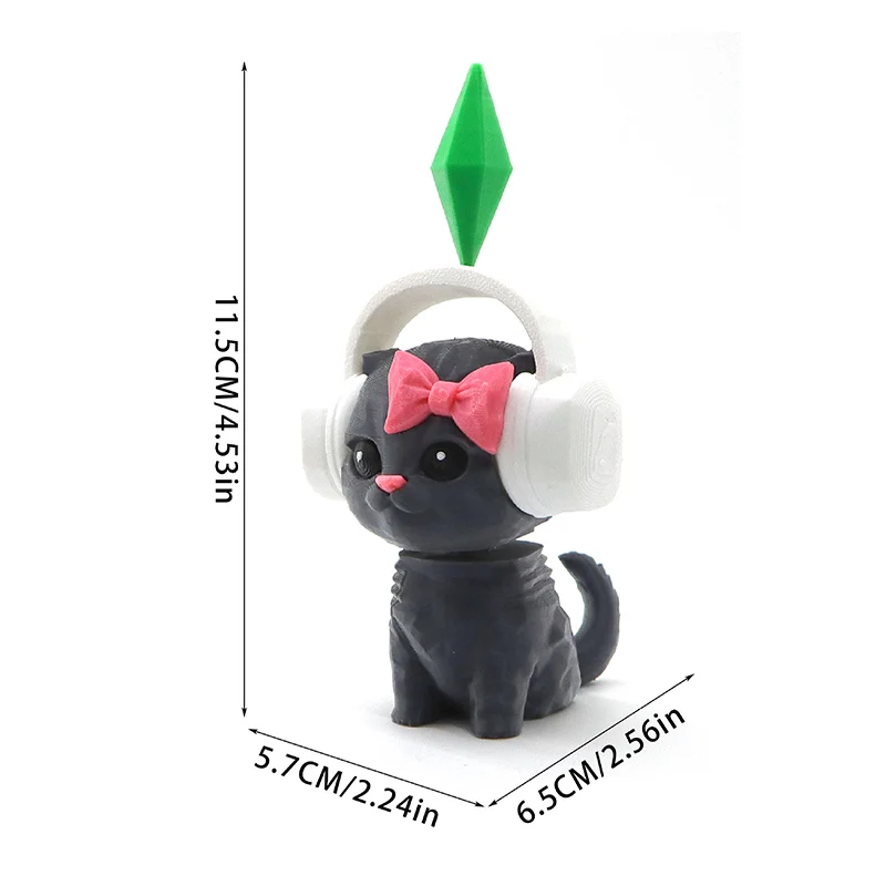 Cute Plumbob Dancing Cat Car Accessory The Sims Inspired Cat Figurine Ornament Creative Dashboard Decor For Car Interior & Desk