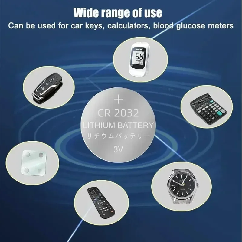 50-1000PCS Bulk CR2032 Lithium Button Cell Batteries Long Lasting for Watches Remotes & Key Fobs