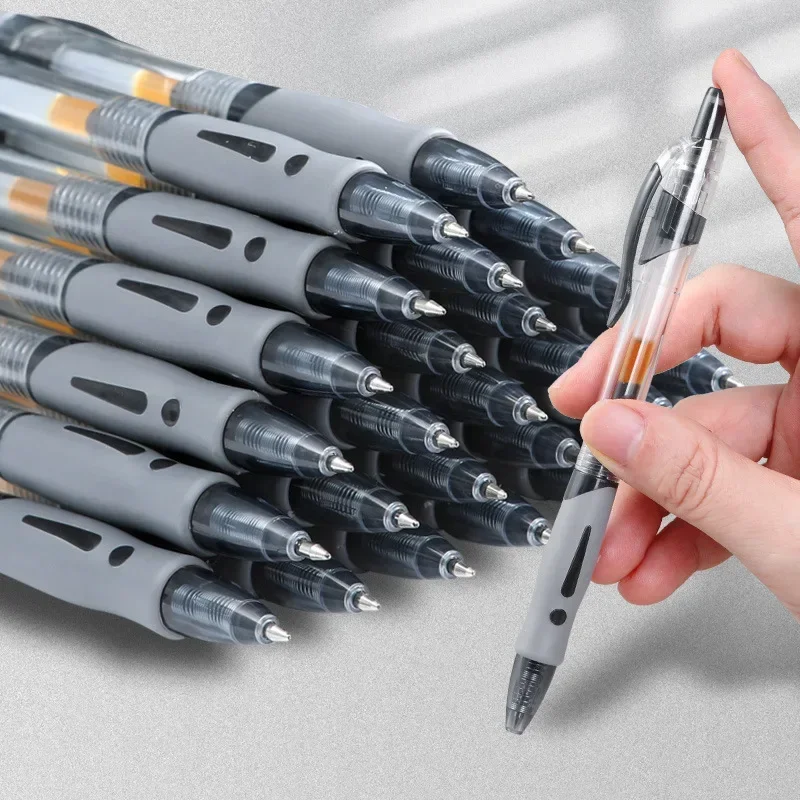 13-30Pcs 0.5mm Fine Point Retractable Gel Pens, Black Ink, Soft Anti-Slip Grip, Smooth Writing, Office & School Stationery Set