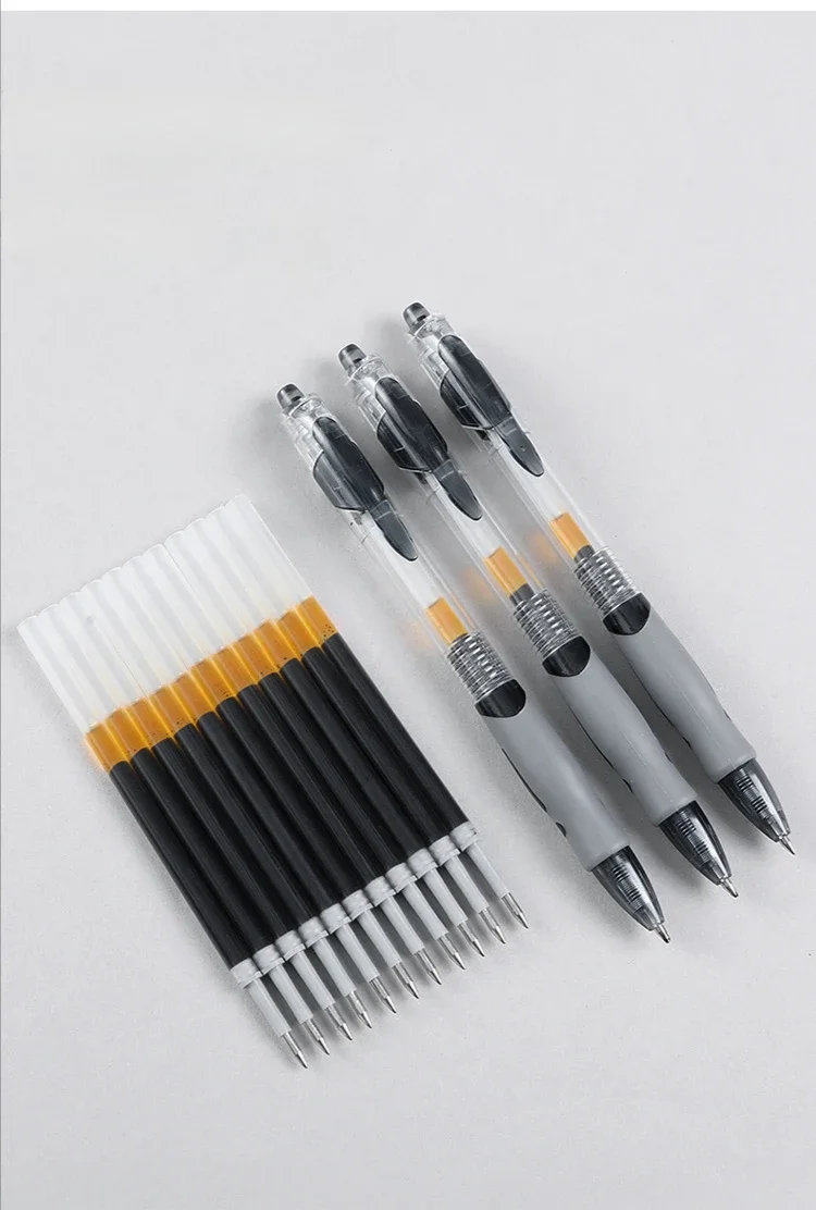 13-30Pcs 0.5mm Fine Point Retractable Gel Pens, Black Ink, Soft Anti-Slip Grip, Smooth Writing, Office & School Stationery Set