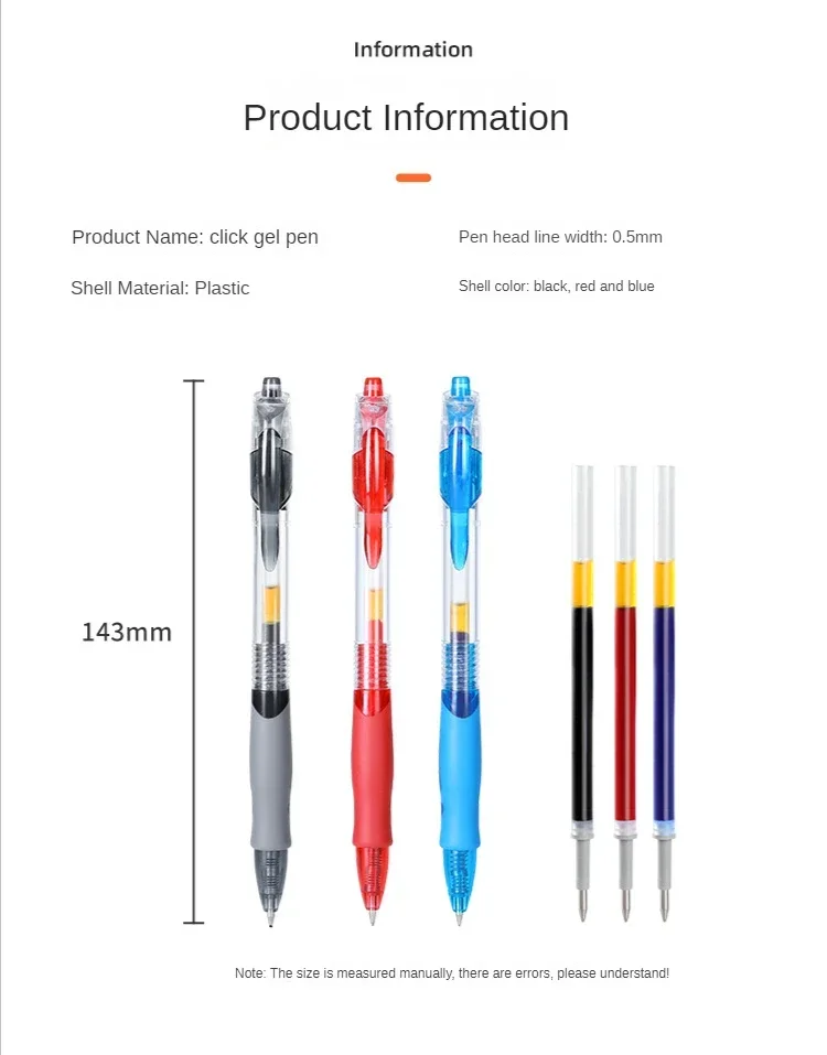 13-30Pcs 0.5mm Fine Point Retractable Gel Pens, Black Ink, Soft Anti-Slip Grip, Smooth Writing, Office & School Stationery Set