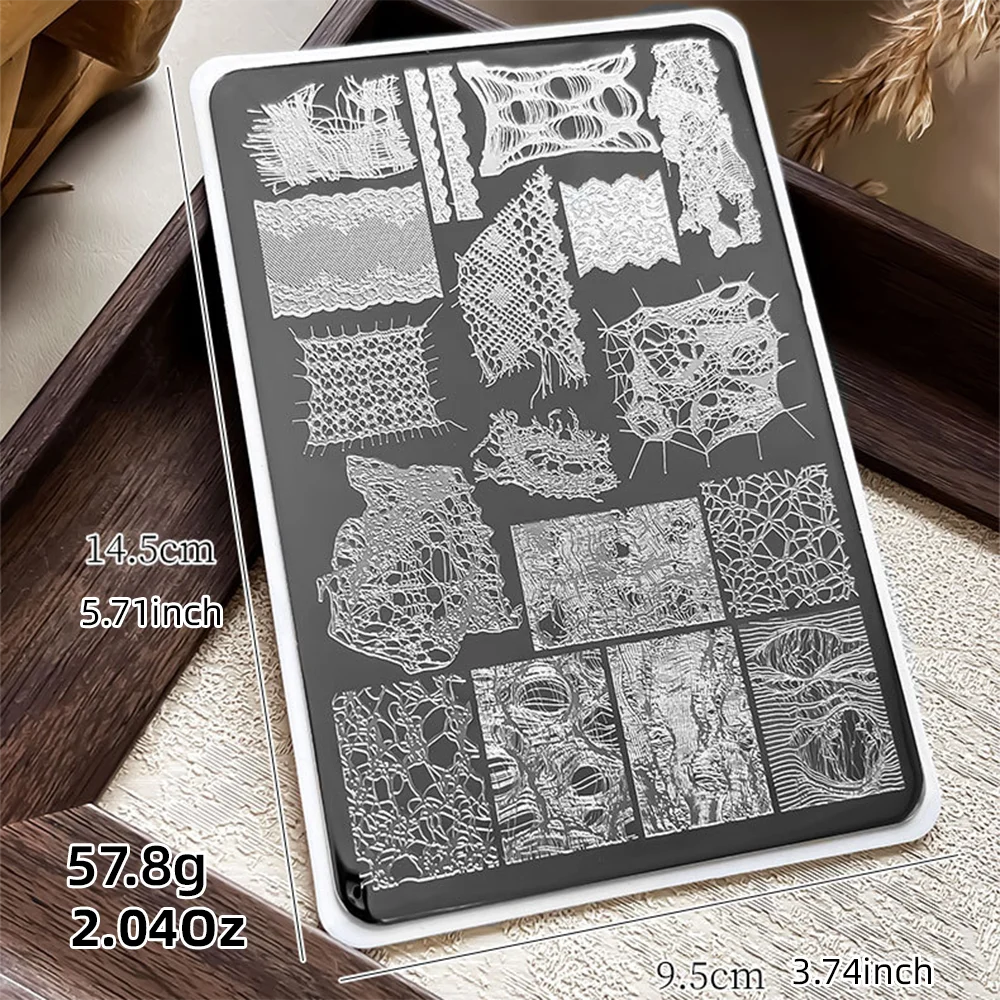 9*15cm 3D Lace Butterfly Nail Art Stamping Plate Stainless Steel Flower Lace French Nail Printing Stencils Manicure Tools*1pcs