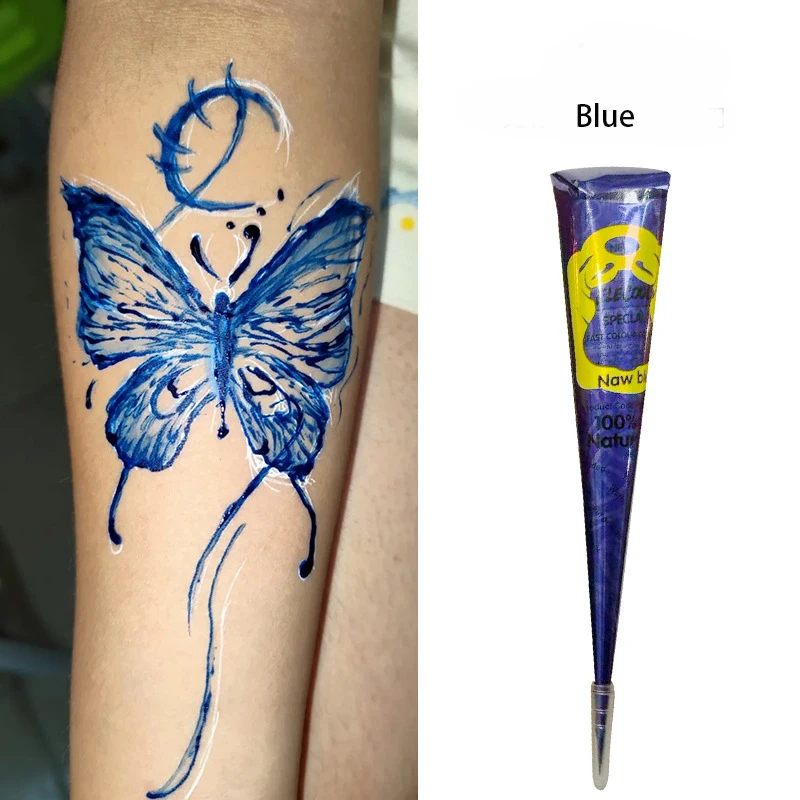 Dark Color Henna Tattoo Paste Hand-drawn Tattoo Paste Temporary Indian Henna Cones For Tattoo Body Special Body Art Paint