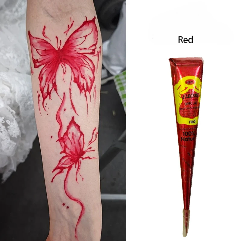 Dark Color Henna Tattoo Paste Hand-drawn Tattoo Paste Temporary Indian Henna Cones For Tattoo Body Special Body Art Paint