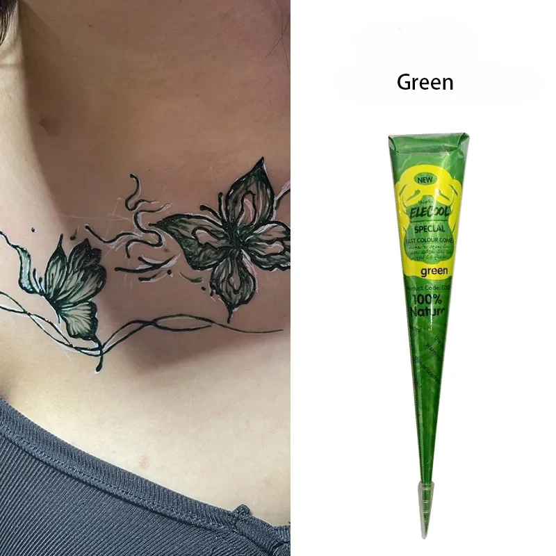 Dark Color Henna Tattoo Paste Hand-drawn Tattoo Paste Temporary Indian Henna Cones For Tattoo Body Special Body Art Paint