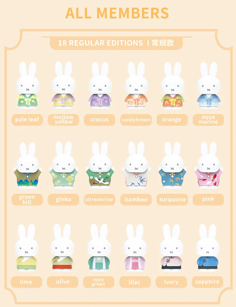 Miffy Hanfu Style Mini Action Figure Surprise Blind Box Cartoon Miffy Oriental Aesthetics Figure Collectible Ornament Decor Toy