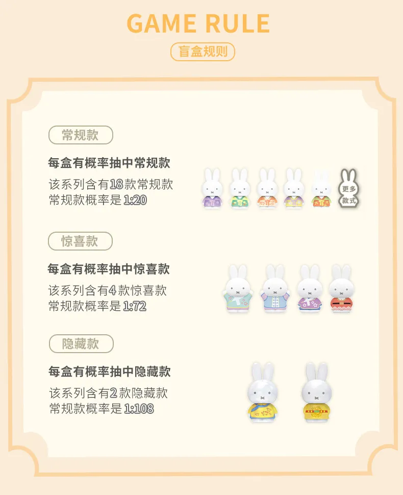 Miffy Hanfu Style Mini Action Figure Surprise Blind Box Cartoon Miffy Oriental Aesthetics Figure Collectible Ornament Decor Toy