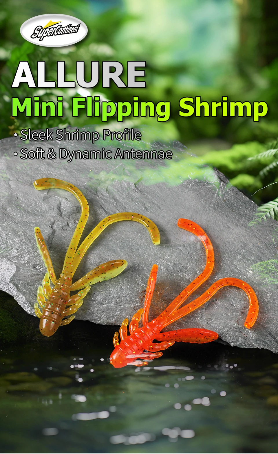 Supercontinent Allure Fishing Lures Soft Bionic Shrimp Lure, Artificial Soft Bait For Bass Trout, Outdoor Fishing Tackle