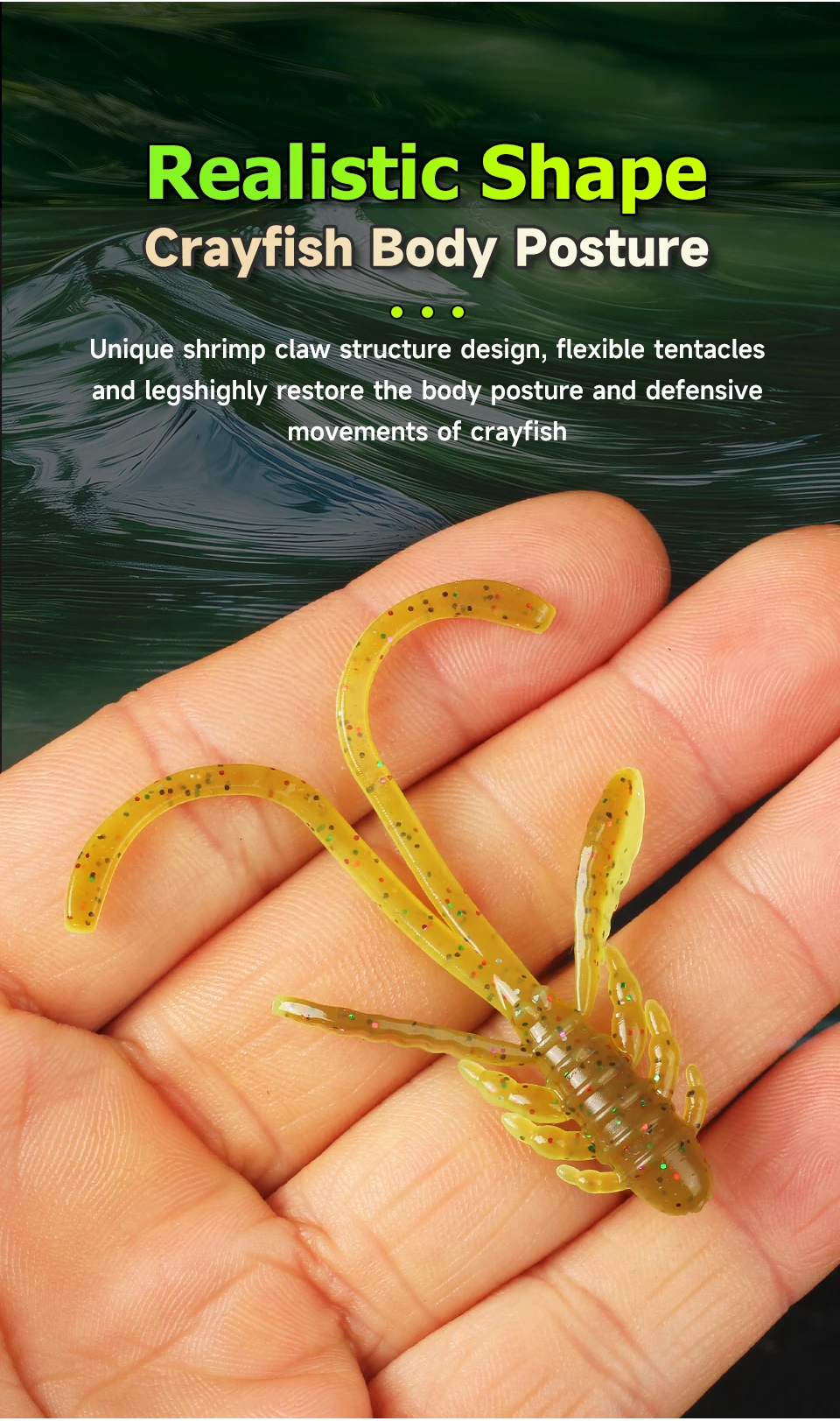 Supercontinent Allure Fishing Lures Soft Bionic Shrimp Lure, Artificial Soft Bait For Bass Trout, Outdoor Fishing Tackle