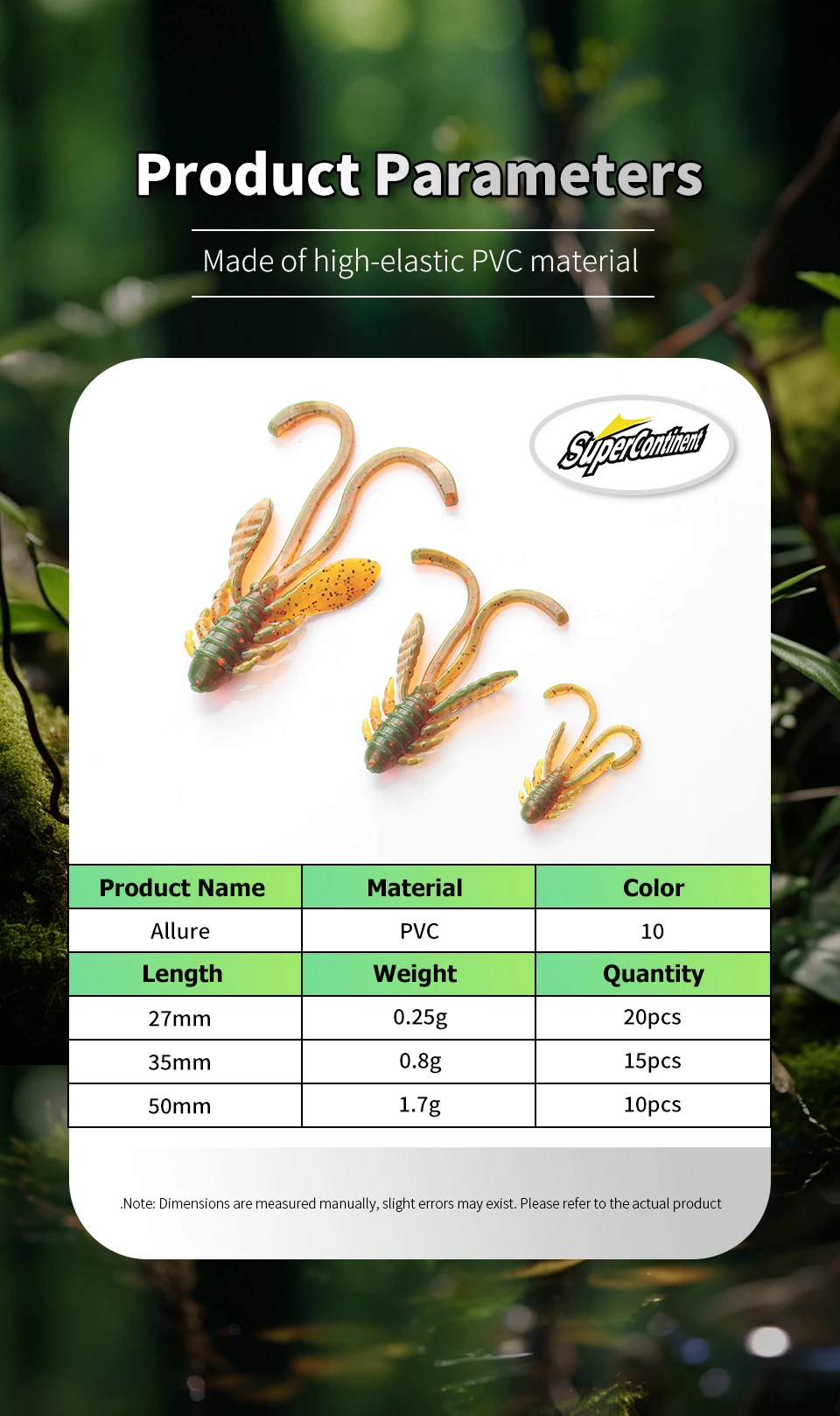 Supercontinent Allure Fishing Lures Soft Bionic Shrimp Lure, Artificial Soft Bait For Bass Trout, Outdoor Fishing Tackle
