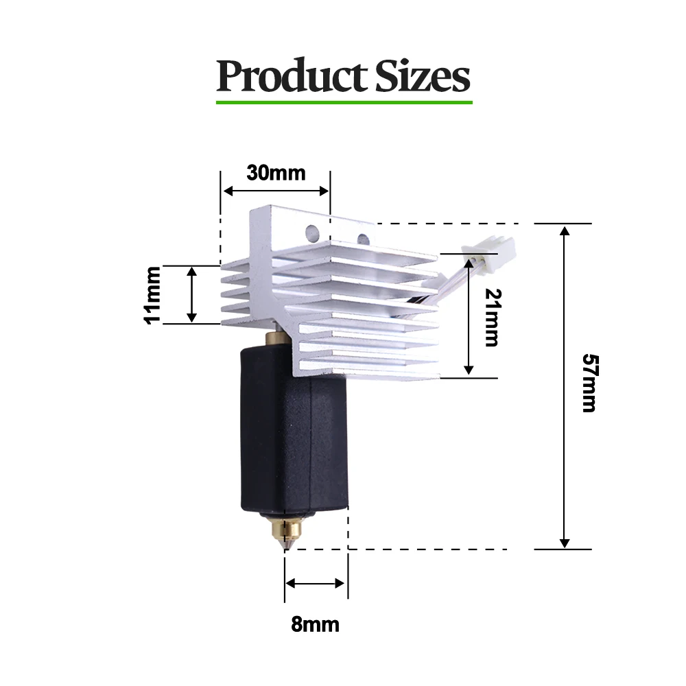 For Elegoo CC Upgrade hotend Assembled Extruder Hotend Kit for Elegoo Centauri Carbon Replaceable Nozzle 0.2/0.4/0.6/0.8 mm