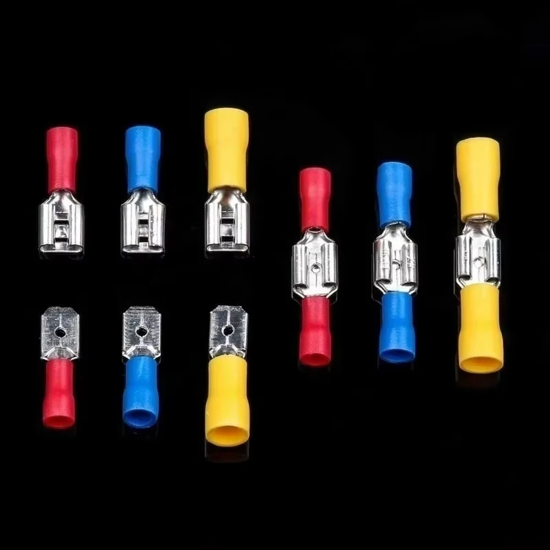 Automotive Insulated Electrical Wire Connector Kit Assorted Male Female Spade Ring Fork Butt Crimp Terminals Lugs Set for Cable