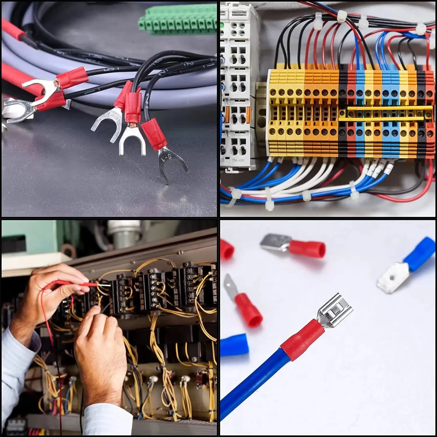 Automotive Insulated Electrical Wire Connector Kit Assorted Male Female Spade Ring Fork Butt Crimp Terminals Lugs Set for Cable