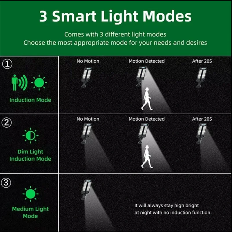 2000LM Solar Light for Outdoor Solar Lamp Sunlight Motion Sensor Light Remote Control Waterproof Street Wall Yard Lamp