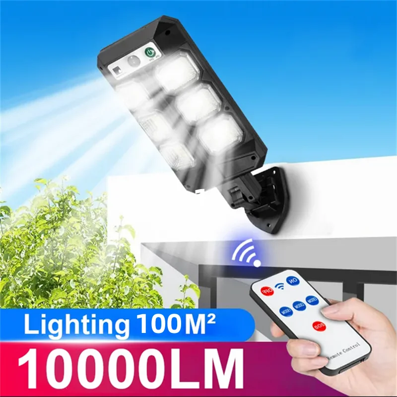 2000LM Solar Light for Outdoor Solar Lamp Sunlight Motion Sensor Light Remote Control Waterproof Street Wall Yard Lamp