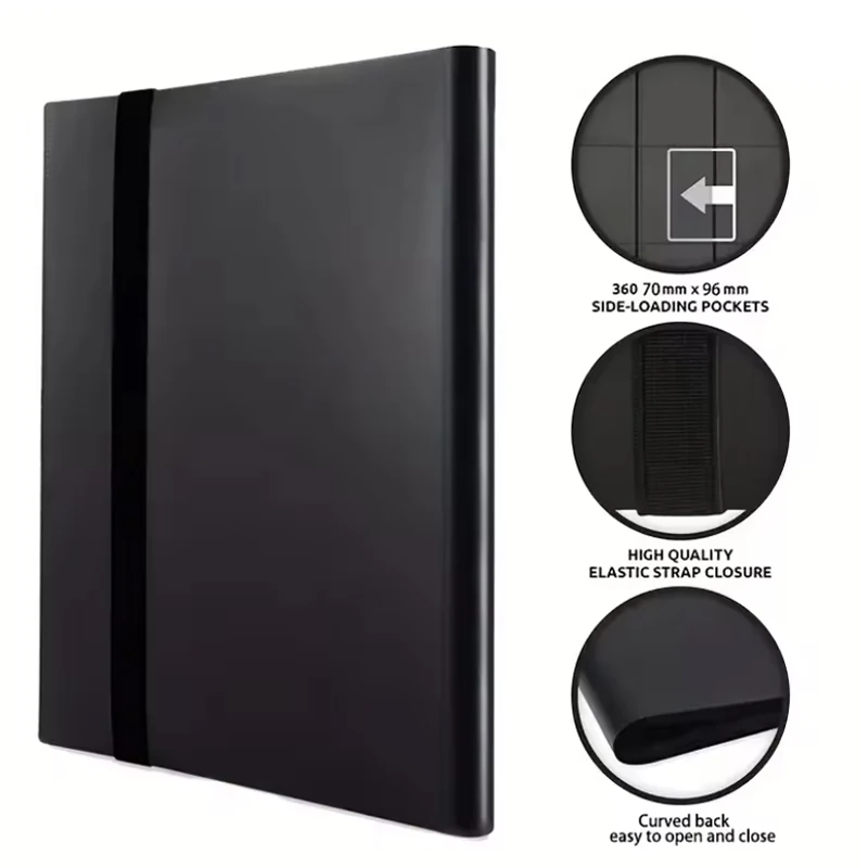 1Pc Card Binder 160/360/480 Trading Card Holder Book PP Cover Binder For Cards Durable Side Loading Card Book With Gaming Cards