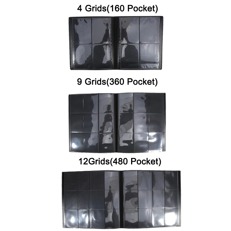 1Pc Card Binder 160/360/480 Trading Card Holder Book PP Cover Binder For Cards Durable Side Loading Card Book With Gaming Cards