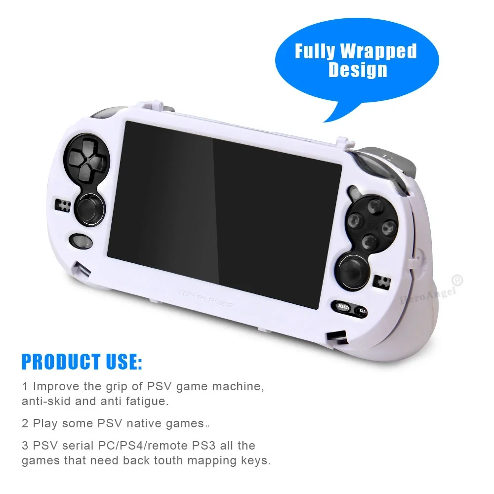 Black White For PS VITA 1000 PSV1000 Game Hand Grip Handle Holder Joypad Stand Case Shell Protect with L2 R2 Trigger Button
