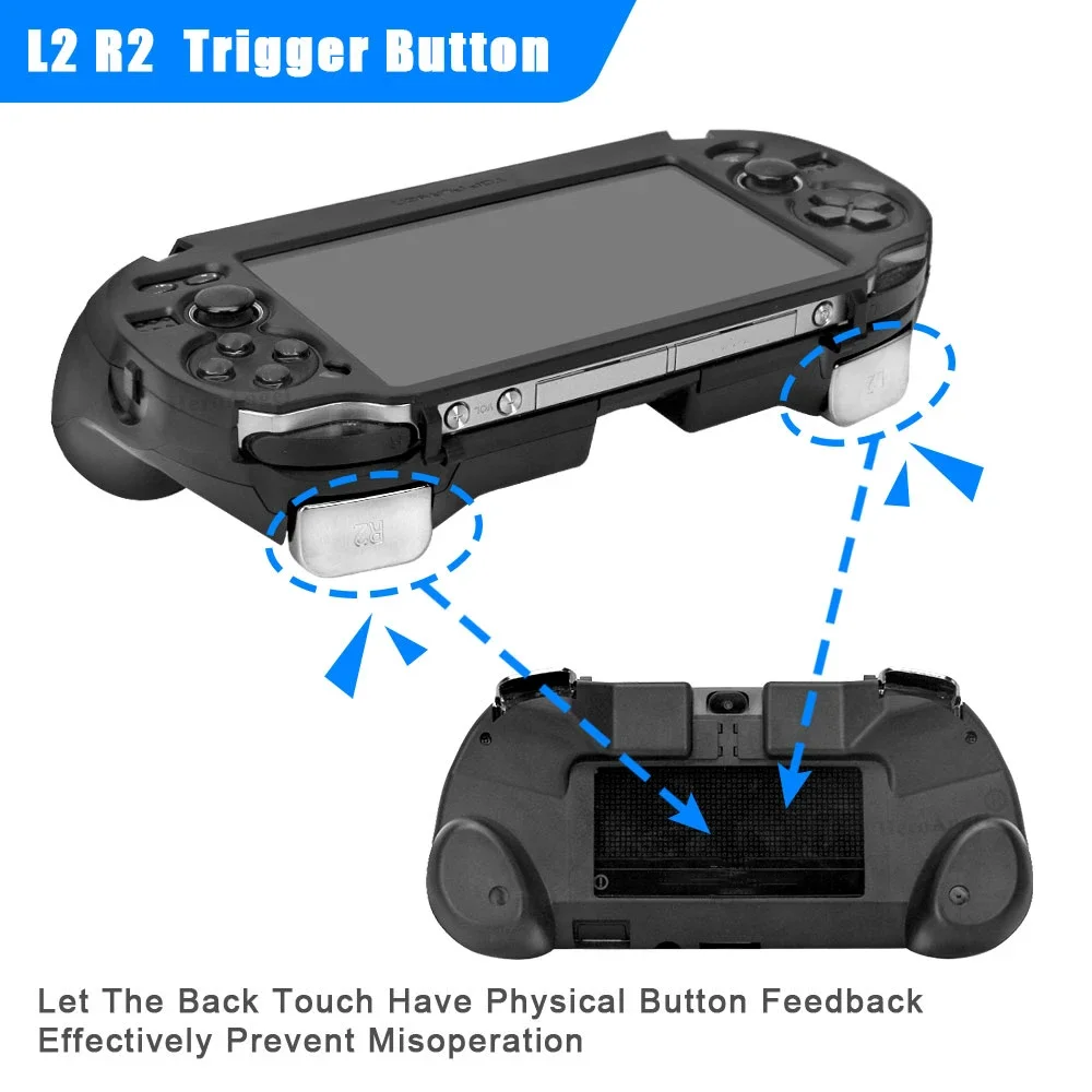 Black White For PS VITA 1000 PSV1000 Game Hand Grip Handle Holder Joypad Stand Case Shell Protect with L2 R2 Trigger Button