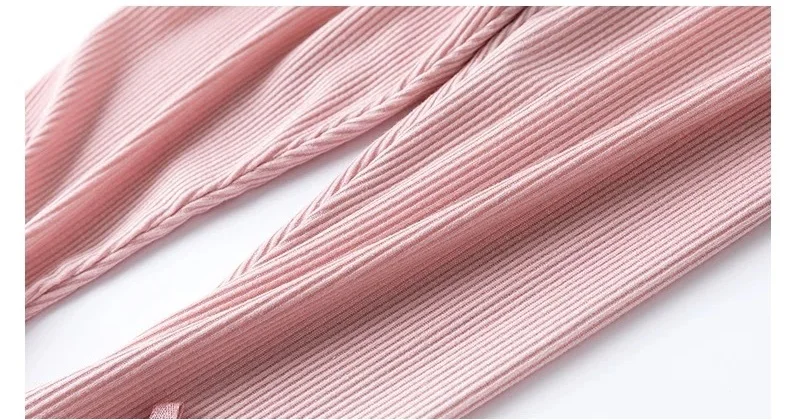 3-10Y Summer Kids Sweet Style Leggings Girls Solid Color Bow Seven Point Pants Waist Elastic Breathable Children Trousers