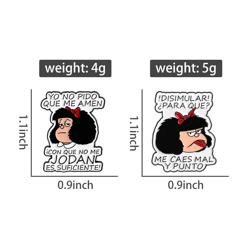 Spanish Quotes Collection Enamel Pins Comedy Ugly Girl Flork Memes Fitness Brooch Slang Low Battery Patience Badge Jewelry Gifts