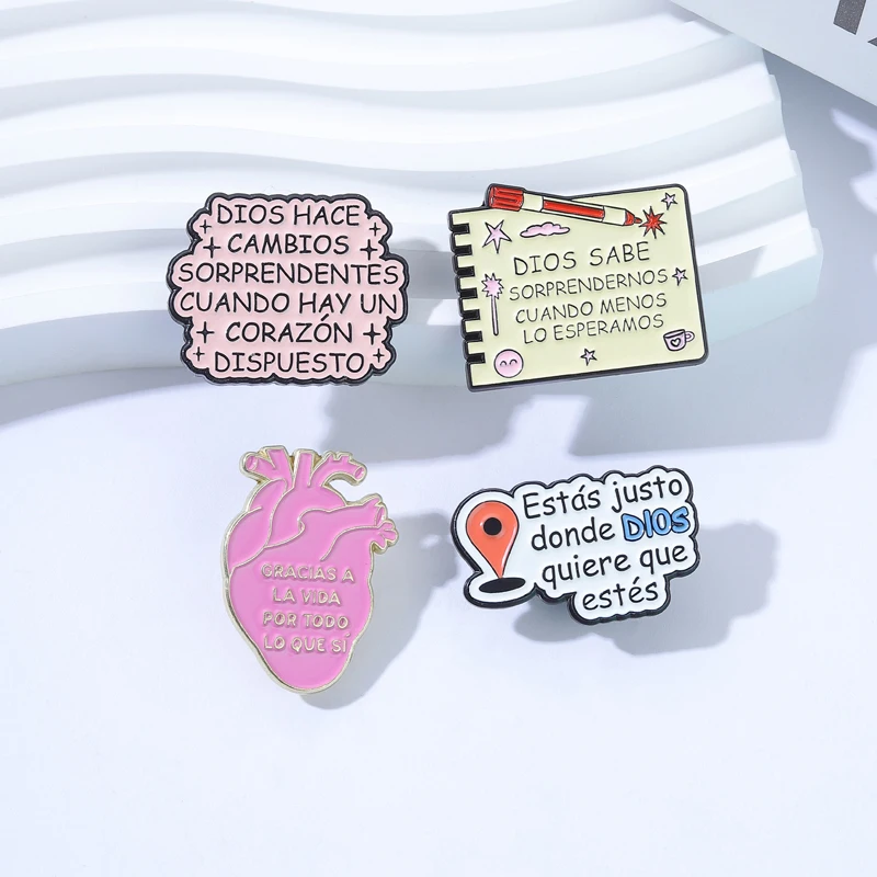 Spanish Quotes Collection Enamel Pins Comedy Ugly Girl Flork Memes Fitness Brooch Slang Low Battery Patience Badge Jewelry Gifts