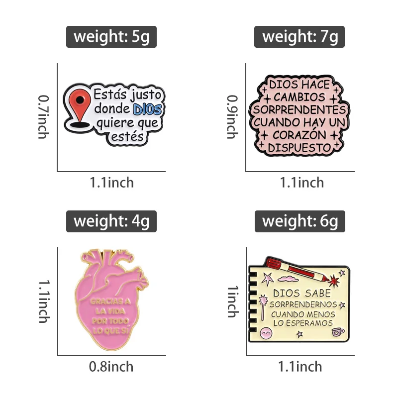 Spanish Quotes Collection Enamel Pins Comedy Ugly Girl Flork Memes Fitness Brooch Slang Low Battery Patience Badge Jewelry Gifts
