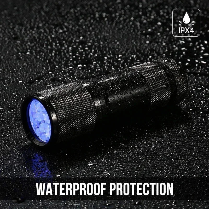 1-8PCS 395nm UV Flashlight 9/12LED Curing Light Ultraviolet Light Blacklight Detector for Pet Urine Scorpion Jewellry Inspection