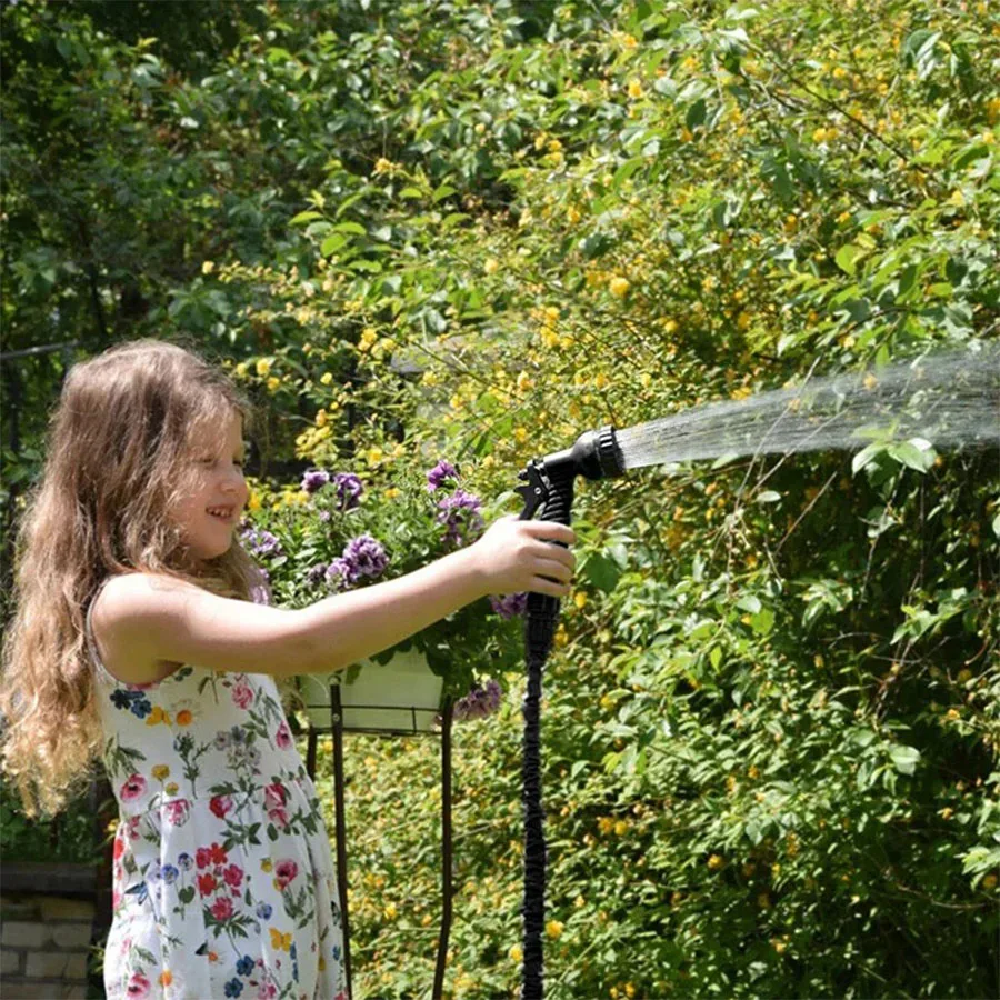 Expandable Magic Hose High Pressure Car Wash 7 Spray Modes Water Gun for Home Garden Plant Watering Flexible Lightweight No Kink