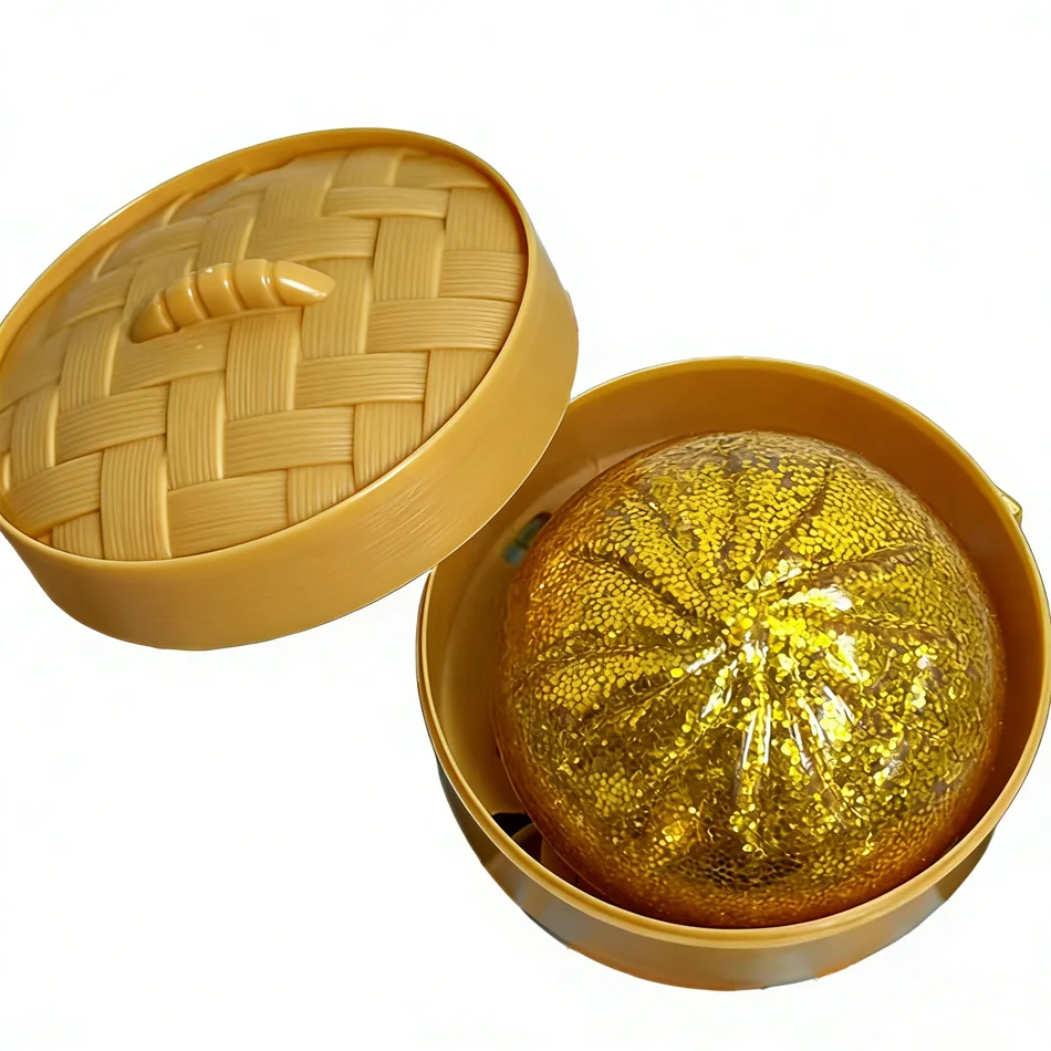 New 1-12pcs Glitter Dumpling Glitter Dumpling Squishy with Box Dumplings Sensory Squeeze Toy for Stress Relief