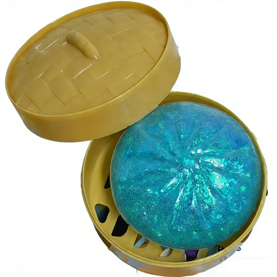 New 1-12pcs Glitter Dumpling Glitter Dumpling Squishy with Box Dumplings Sensory Squeeze Toy for Stress Relief