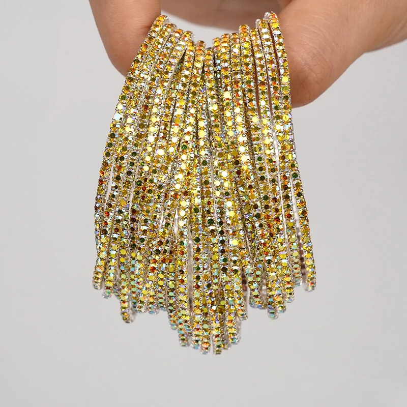 5pcs Fashion Crystal Rhinestone Elastic Bracelet For Women Stretch Stackable Bracelets Classic Wristband Daily Female Jewelry