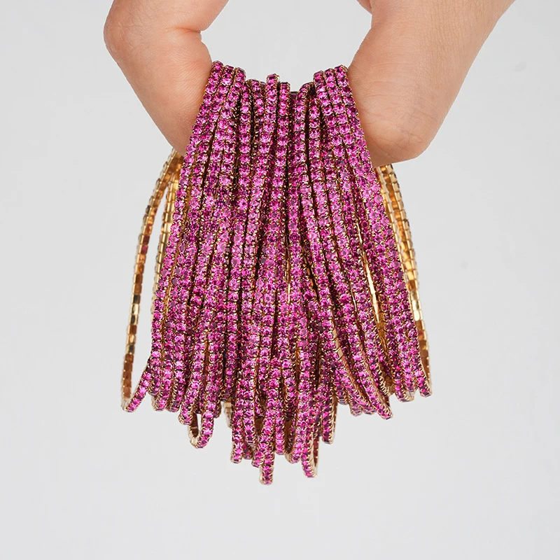 5pcs Fashion Crystal Rhinestone Elastic Bracelet For Women Stretch Stackable Bracelets Classic Wristband Daily Female Jewelry