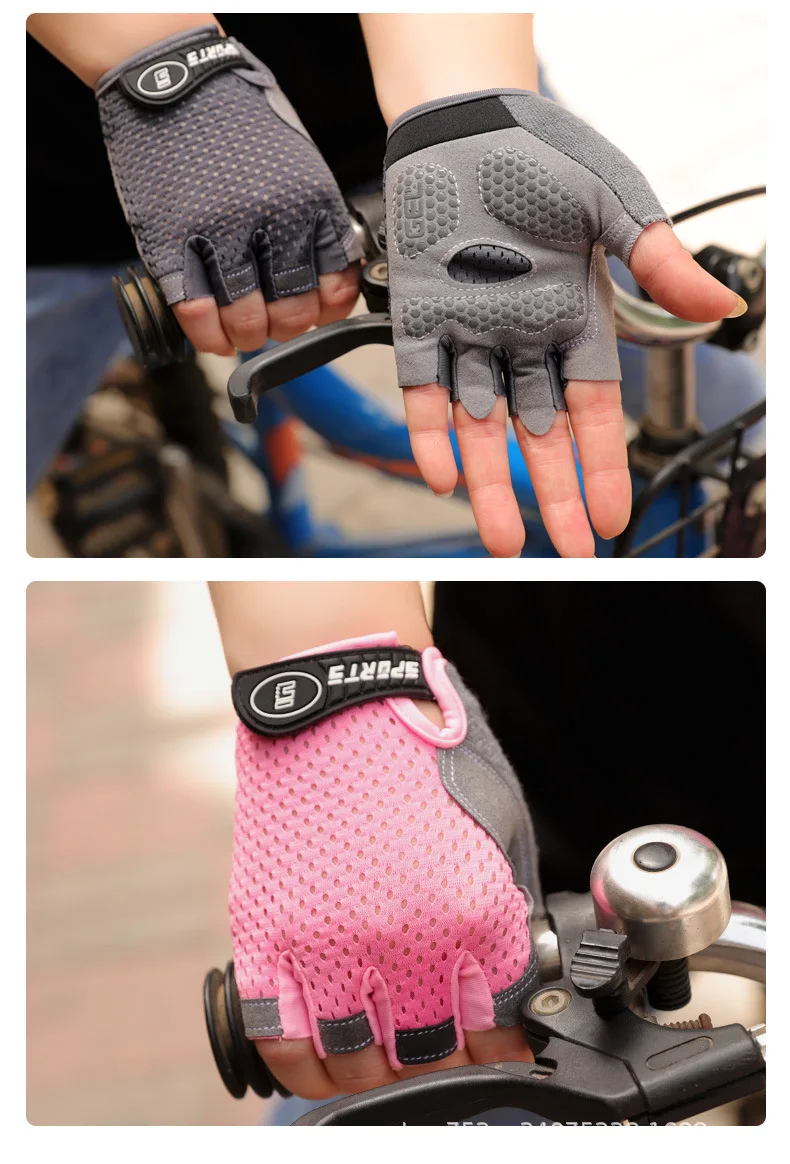 Kids Cycling Gloves Spring Summer Gel Padded Anti-Slip Boy Girl Skateboard Breathable Fitness Workout Children Sports Gloves