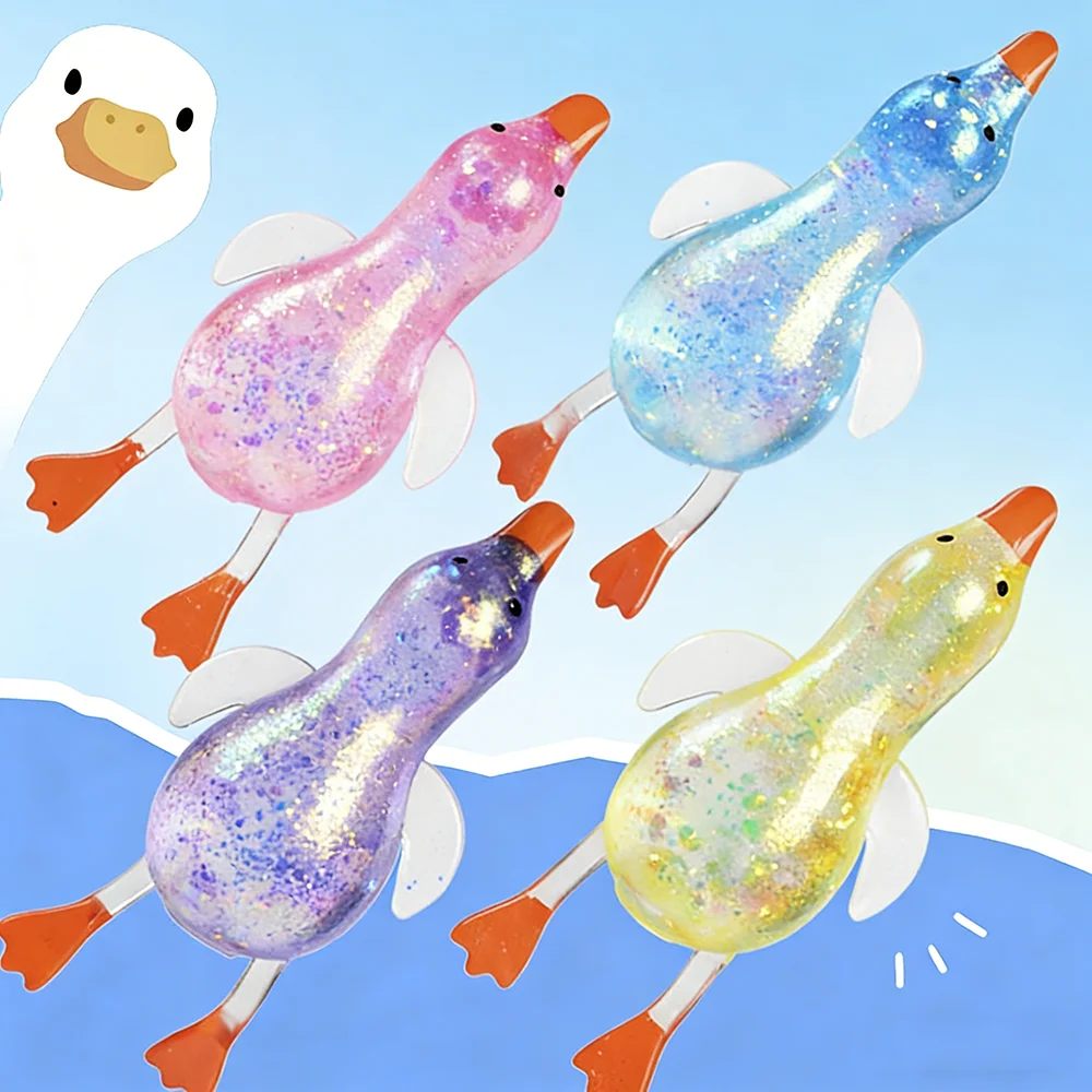 Maltose Colorful Aurora Duck Squeeze Soft Cute Animal Stress Relief Decompression Stretch DIY Decoration Gifts ﻿