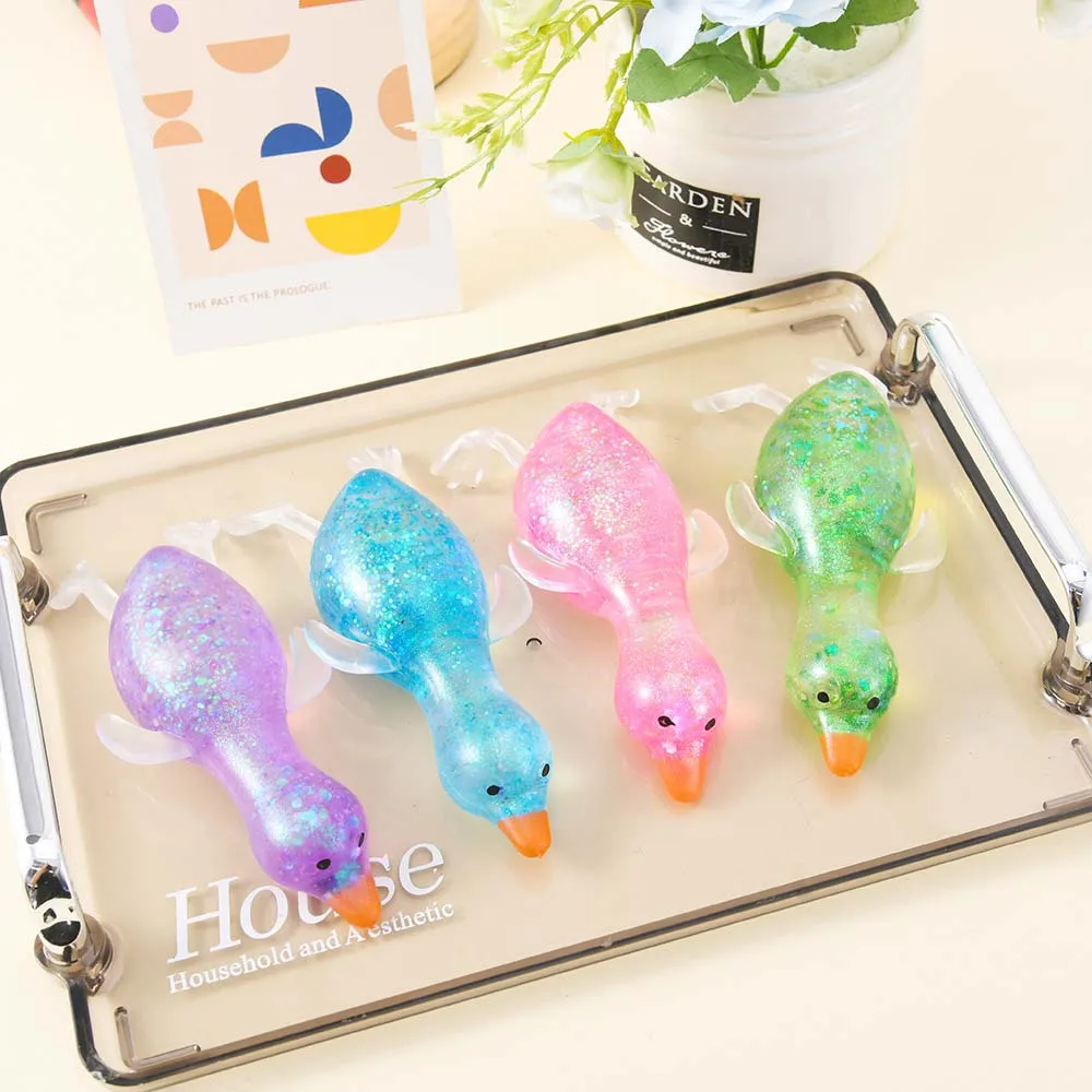 Maltose Colorful Aurora Duck Squeeze Soft Cute Animal Stress Relief Decompression Stretch DIY Decoration Gifts ﻿