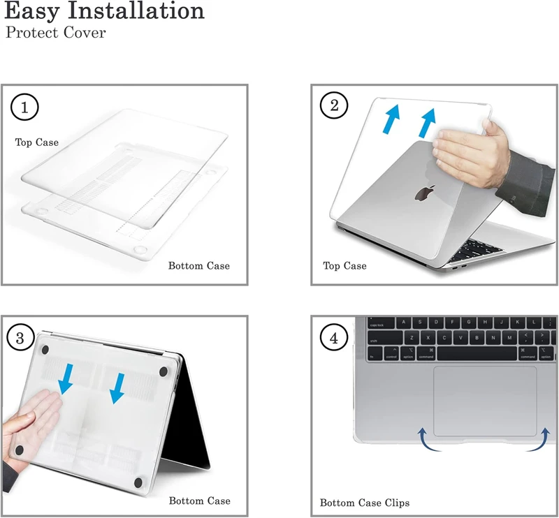 Crystal Clear Laptop Case for Macbook Neo 13 2026 Air 15 M4 M3 Hard Cover for Mac Book Pro 14 M1 M2 M5 14 16 Sleeve Accessories