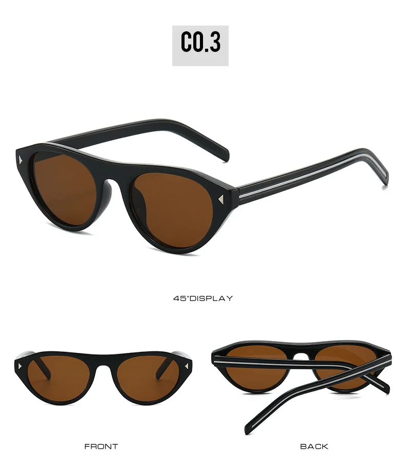 Fashion Triangle Cat Eye Sunglasses for Women Vintage Small Frame Gradient UV400 Sun Glasses Men Retro Hip Hop Driving Shades
