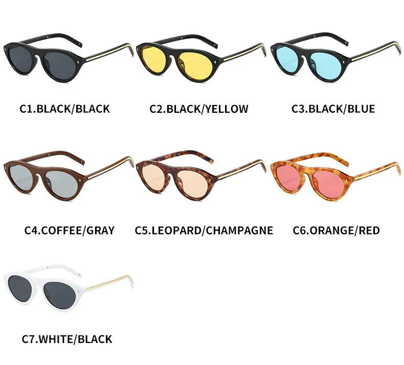 Fashion Triangle Cat Eye Sunglasses for Women Vintage Small Frame Gradient UV400 Sun Glasses Men Retro Hip Hop Driving Shades
