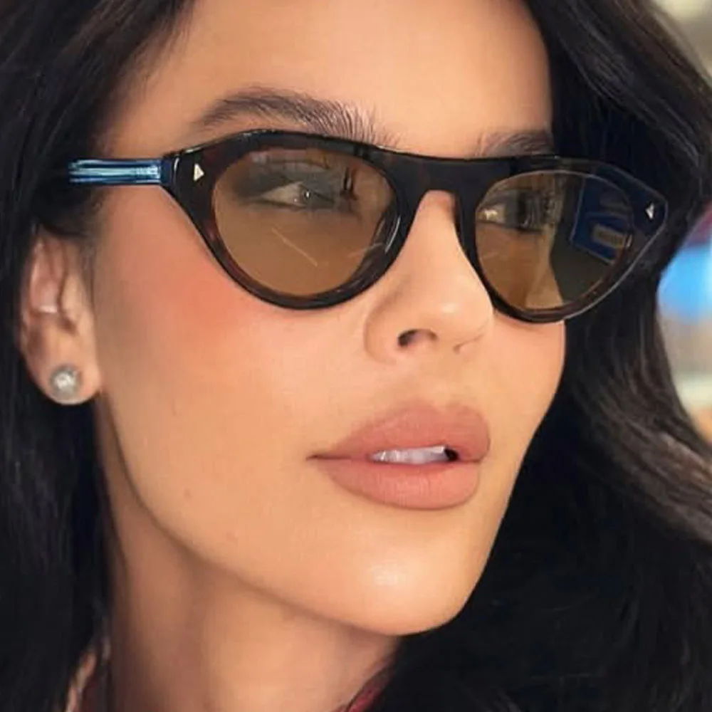 Fashion Triangle Cat Eye Sunglasses for Women Vintage Small Frame Gradient UV400 Sun Glasses Men Retro Hip Hop Driving Shades