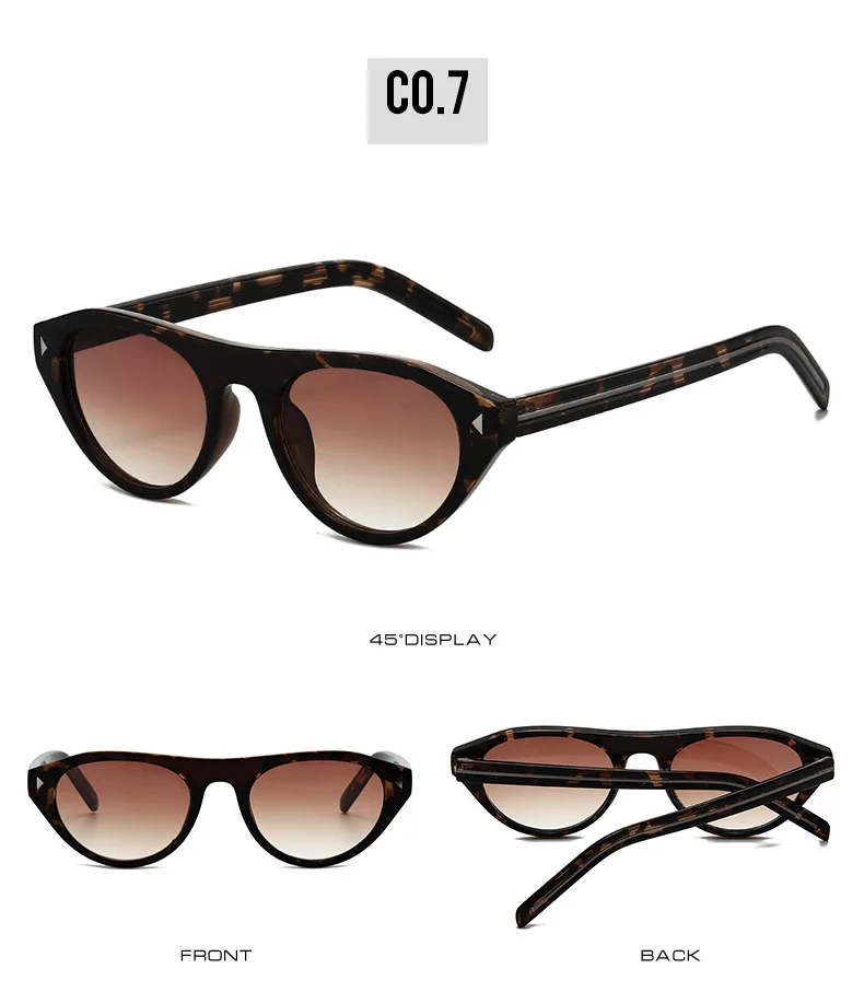 Fashion Triangle Cat Eye Sunglasses for Women Vintage Small Frame Gradient UV400 Sun Glasses Men Retro Hip Hop Driving Shades
