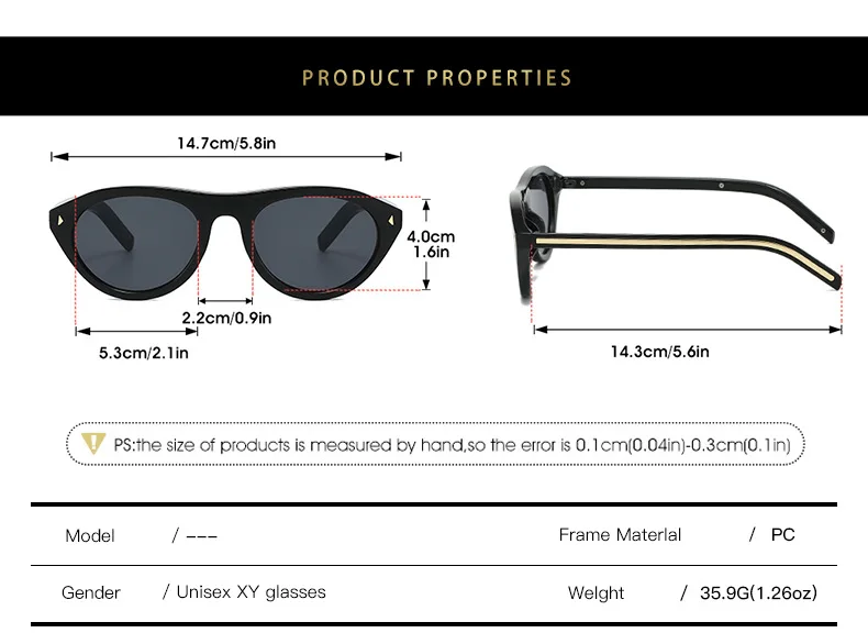 Fashion Triangle Cat Eye Sunglasses for Women Vintage Small Frame Gradient UV400 Sun Glasses Men Retro Hip Hop Driving Shades
