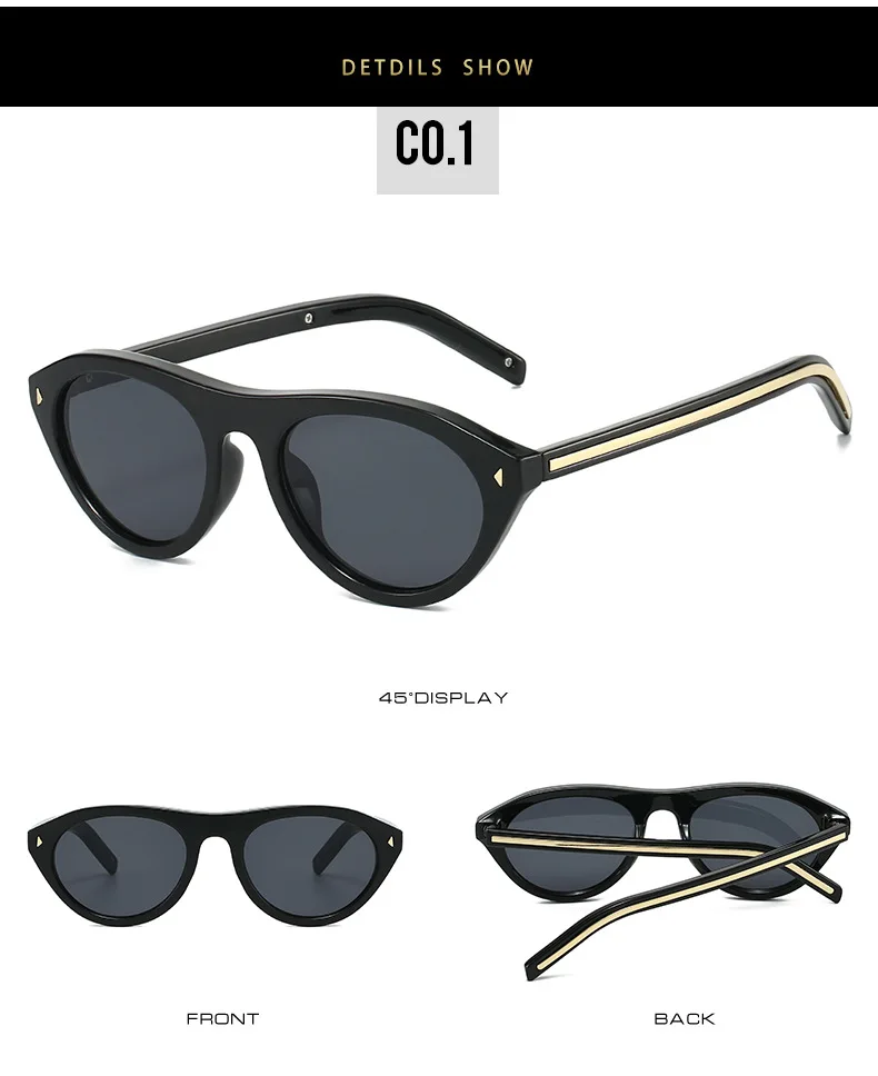 Fashion Triangle Cat Eye Sunglasses for Women Vintage Small Frame Gradient UV400 Sun Glasses Men Retro Hip Hop Driving Shades
